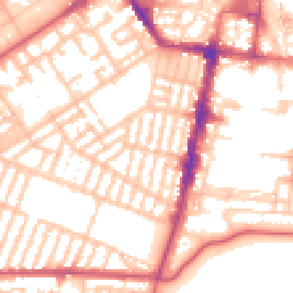 Daytime road noise heatmap for TS1 4BY