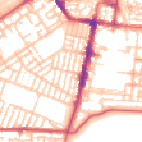 Daytime road noise heatmap for TS1 4BZ