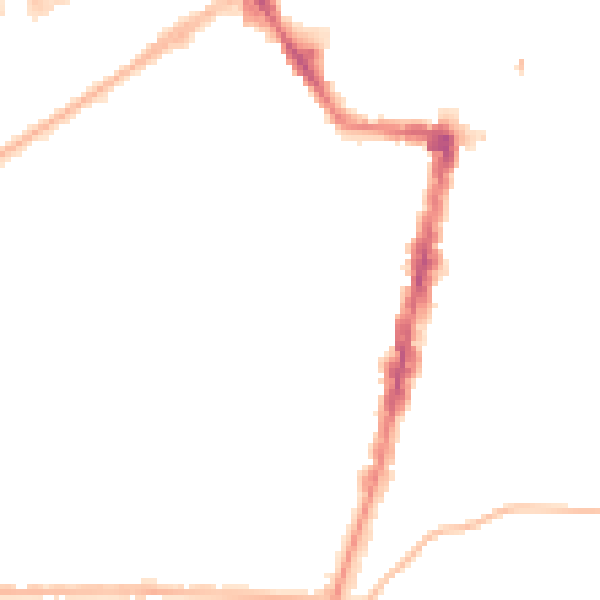 Night-time road noise heatmap for TS1 4DA