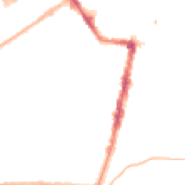 Night-time road noise heatmap for TS1 4DB