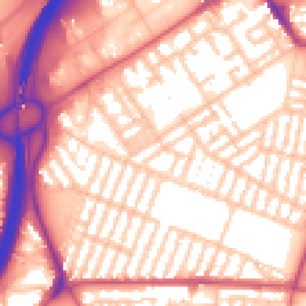 Daytime road noise heatmap for TS1 4EG