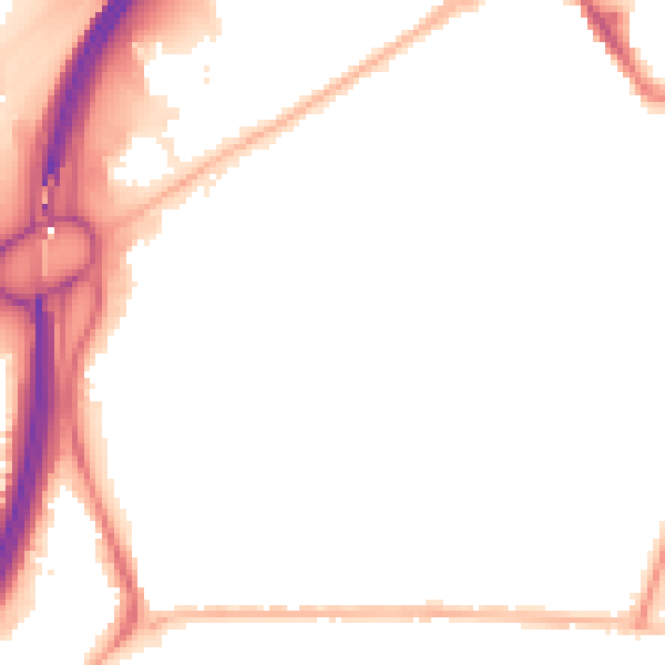 Night-time road noise heatmap for TS1 4EG