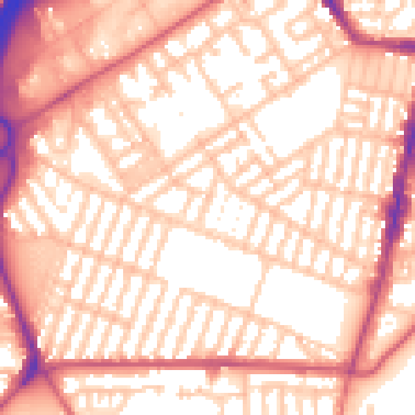 Daytime road noise heatmap for TS1 4EH