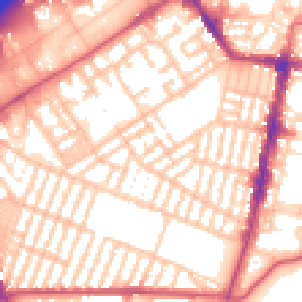 Daytime road noise heatmap for TS1 4EP