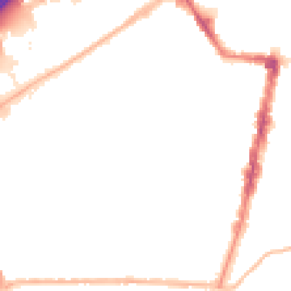 Night-time road noise heatmap for TS1 4EP