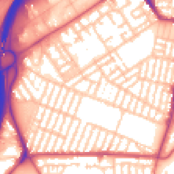 Daytime road noise heatmap for TS1 4EQ