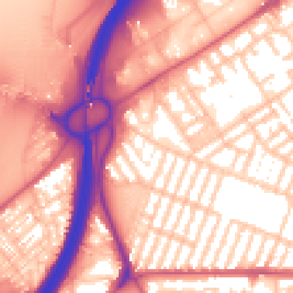 Daytime road noise heatmap for TS1 4HT