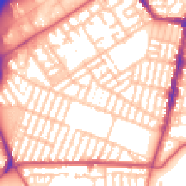 Daytime road noise heatmap for TS1 4JH