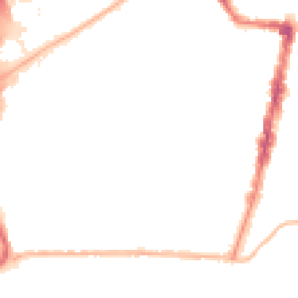 Night-time road noise heatmap for TS1 4JR