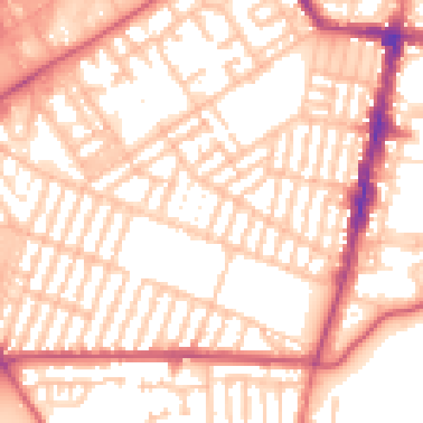 Daytime road noise heatmap for TS1 4JT