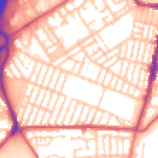 Daytime road noise heatmap for TS1 4JW