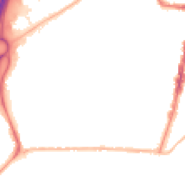Night-time road noise heatmap for TS1 4JW