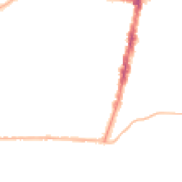 Night-time road noise heatmap for TS1 4LD