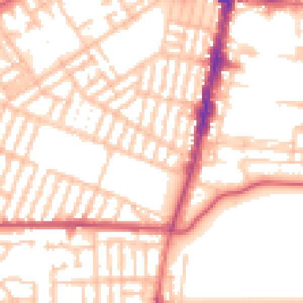 Daytime road noise heatmap for TS1 4LG