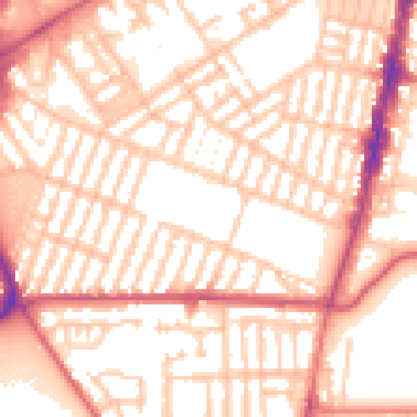 Daytime road noise heatmap for TS1 4PQ