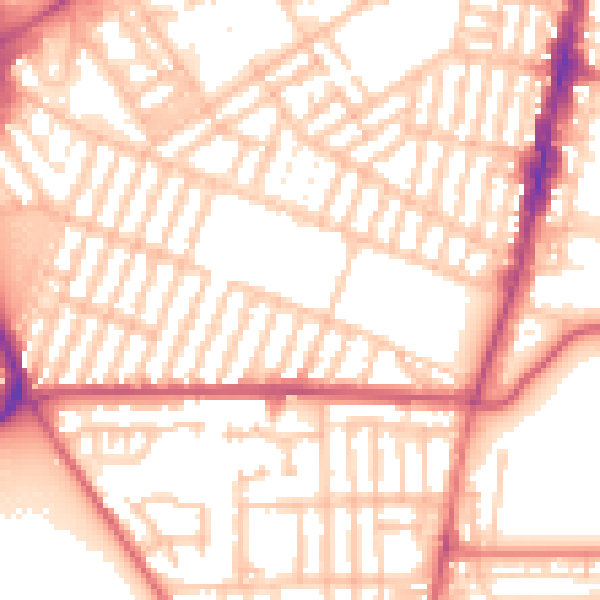 Daytime road noise heatmap for TS1 4QP