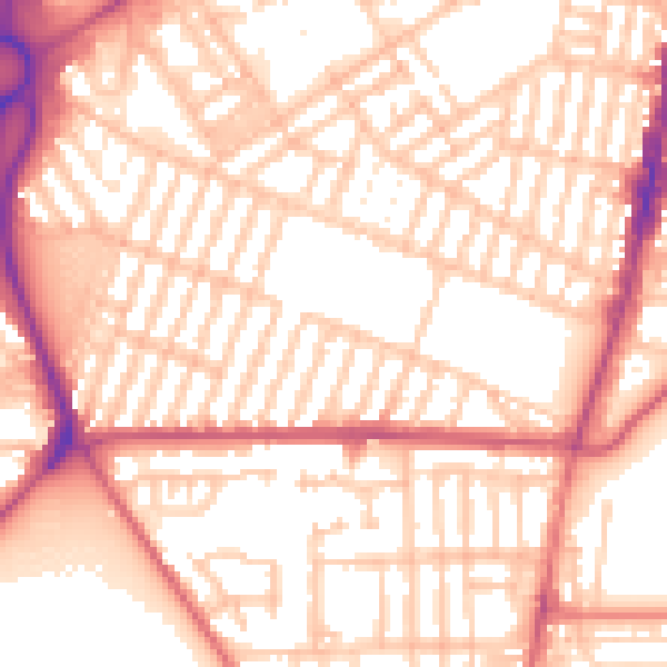 Daytime road noise heatmap for TS1 4QR