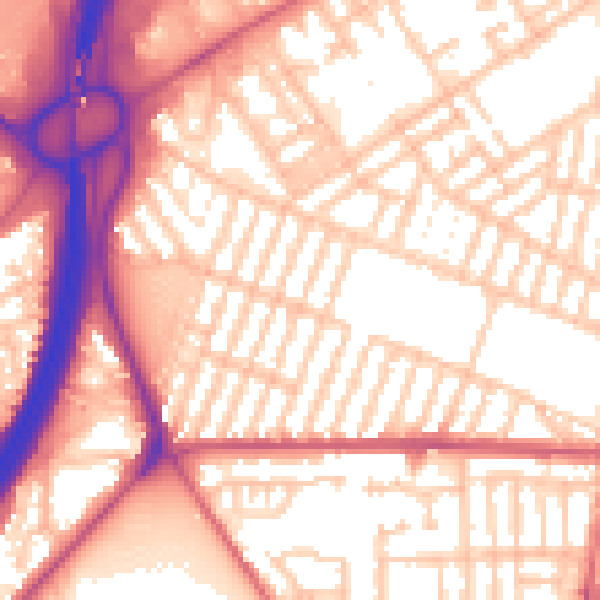 Daytime road noise heatmap for TS1 4QT
