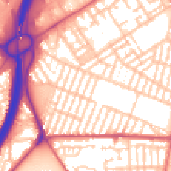 Daytime road noise heatmap for TS1 4RF