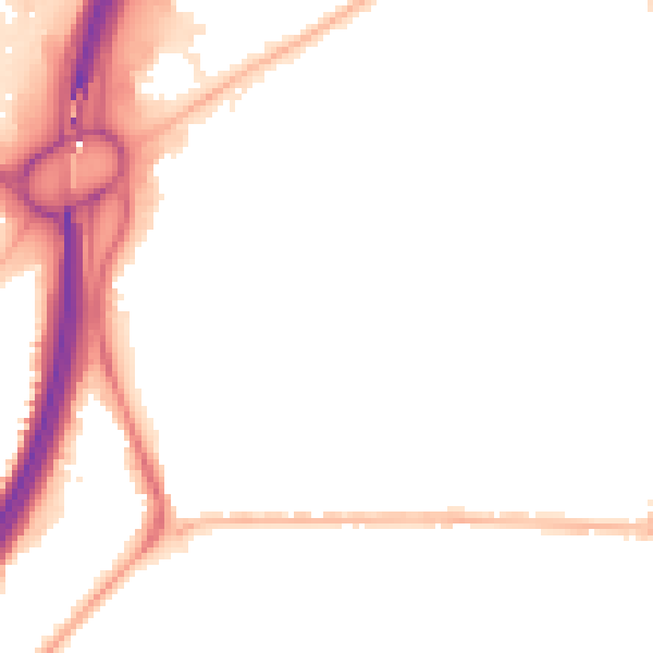 Night-time road noise heatmap for TS1 4RF