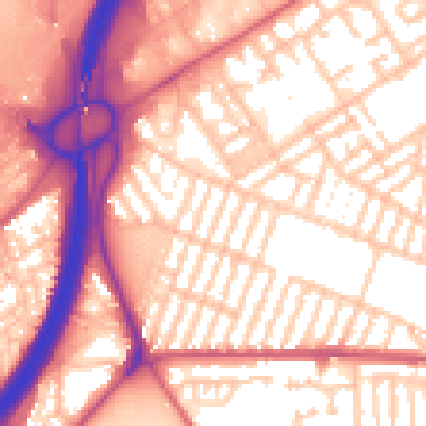 Daytime road noise heatmap for TS1 4RP