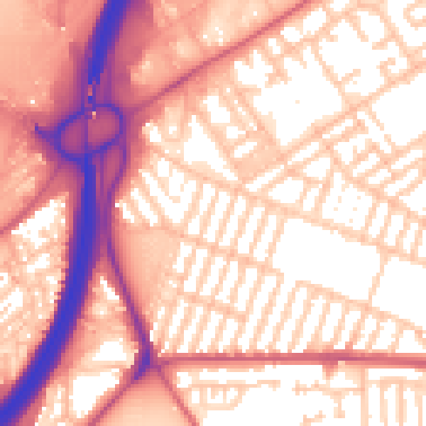 Daytime road noise heatmap for TS1 4RS