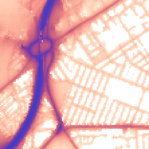 Daytime road noise heatmap for TS1 4SE
