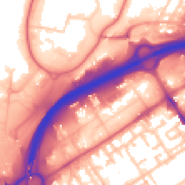 Daytime road noise heatmap for TS1 5JT