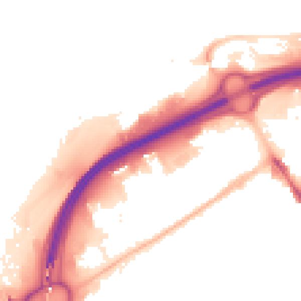 Night-time road noise heatmap for TS1 5JT