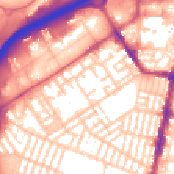 Daytime road noise heatmap for TS1 5LE