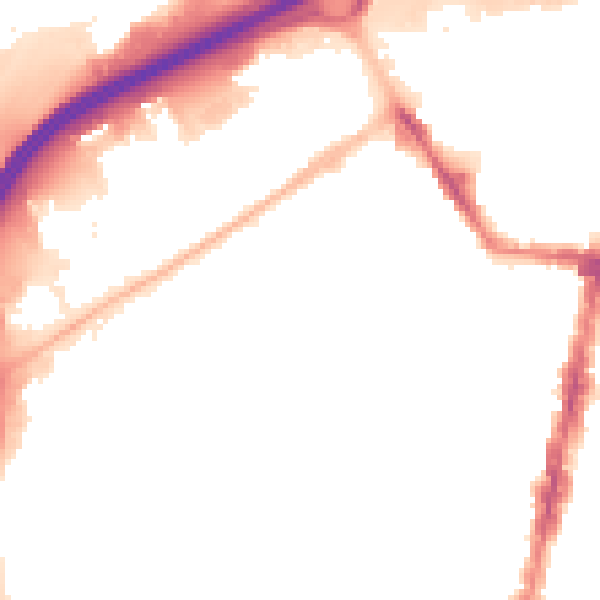Night-time road noise heatmap for TS1 5LE