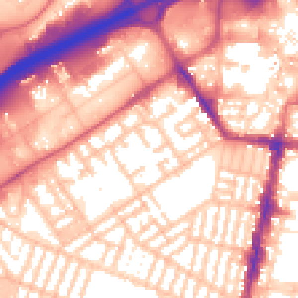 Daytime road noise heatmap for TS1 5LF