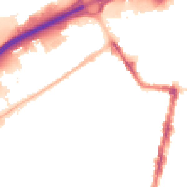 Night-time road noise heatmap for TS1 5LF