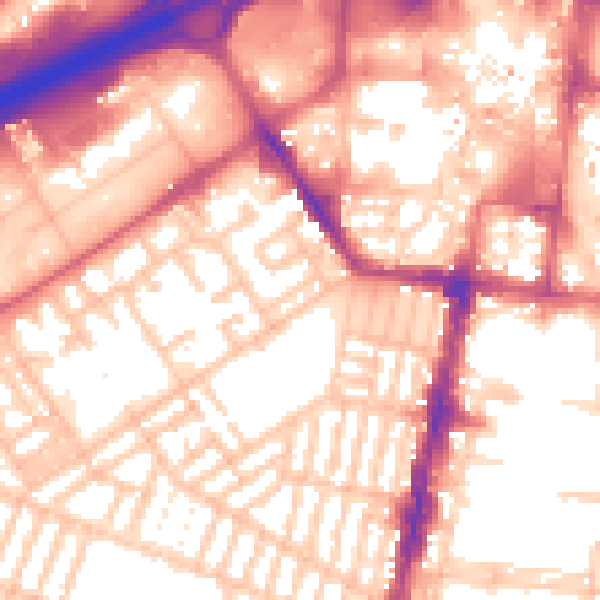 Daytime road noise heatmap for TS1 5LJ
