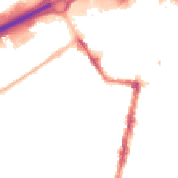Night-time road noise heatmap for TS1 5LJ
