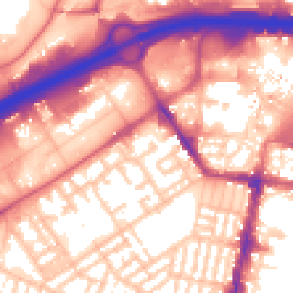 Daytime road noise heatmap for TS1 5LL
