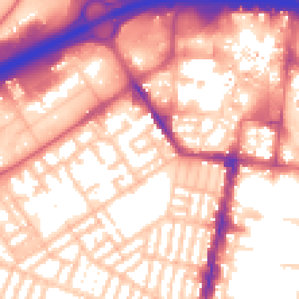 Daytime road noise heatmap for TS1 5LN