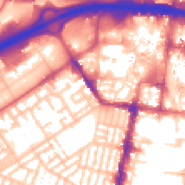 Daytime road noise heatmap for TS1 5LP