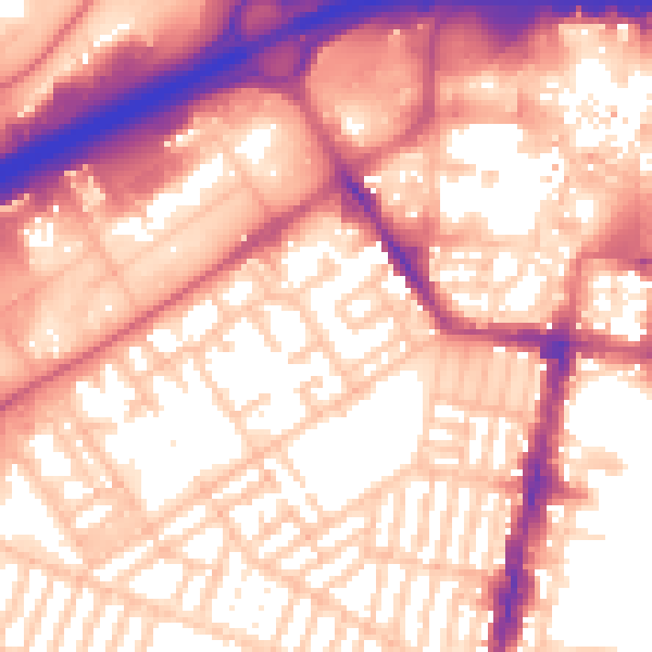 Daytime road noise heatmap for TS1 5LR