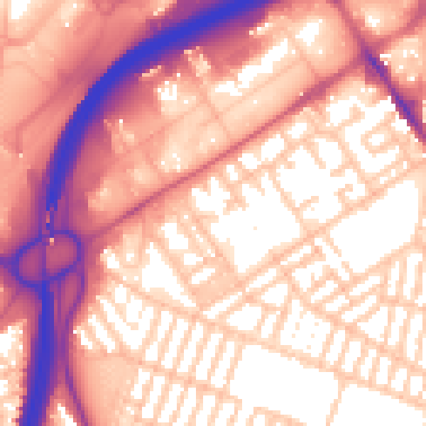 Daytime road noise heatmap for TS1 5NF