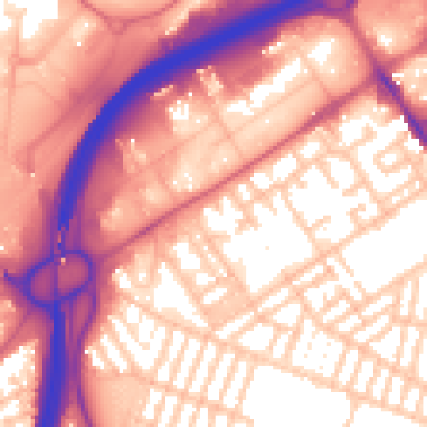 Daytime road noise heatmap for TS1 5NH