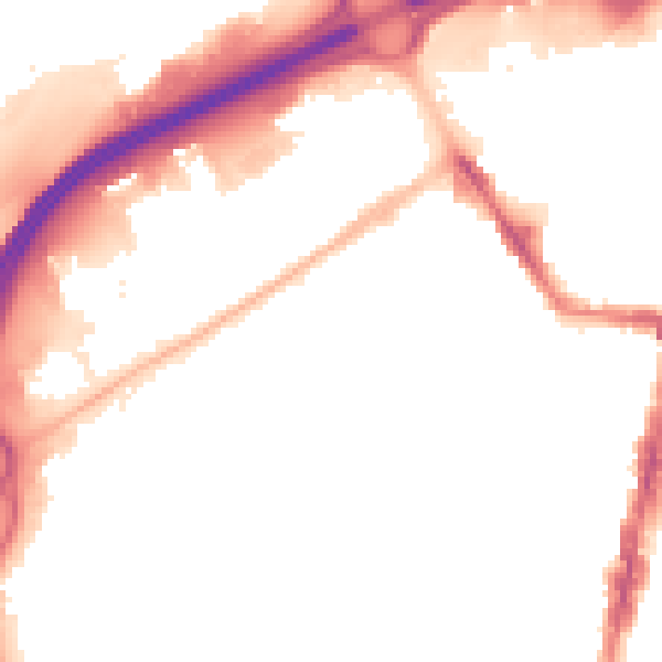 Night-time road noise heatmap for TS1 5NJ