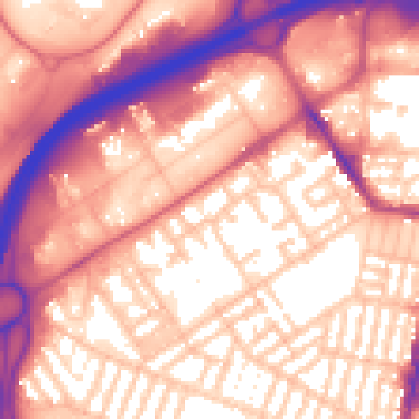 Daytime road noise heatmap for TS1 5NL