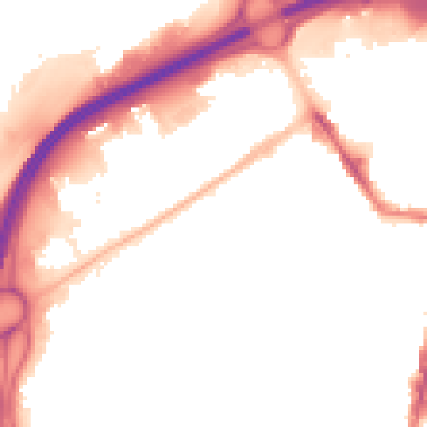 Night-time road noise heatmap for TS1 5NL