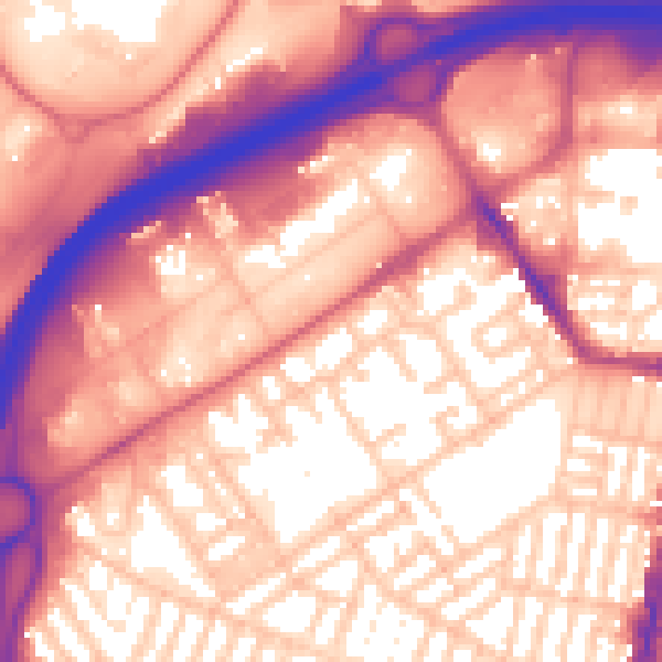 Daytime road noise heatmap for TS1 5NP