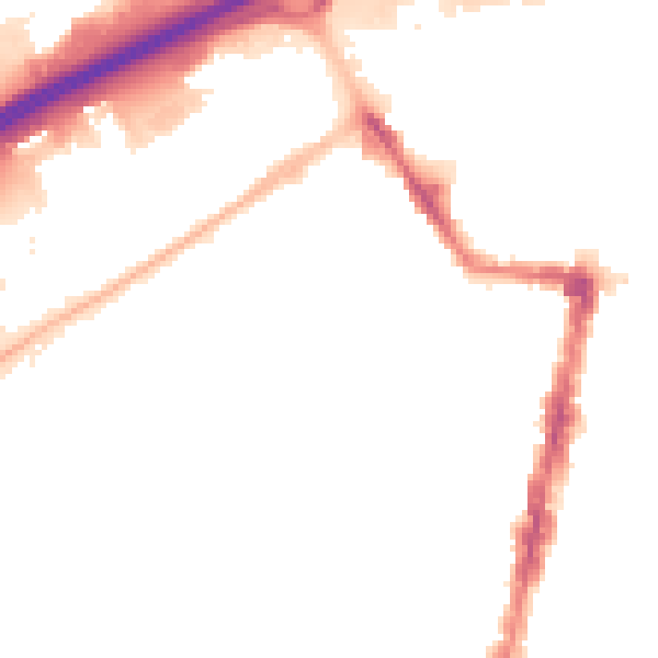 Night-time road noise heatmap for TS1 5NR