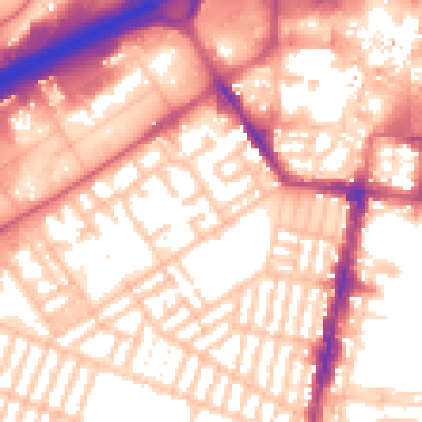 Daytime road noise heatmap for TS1 5NS
