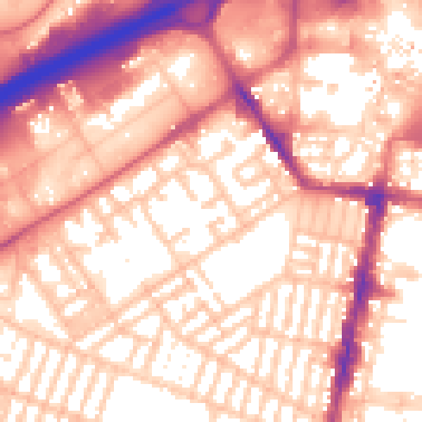 Daytime road noise heatmap for TS1 5NT