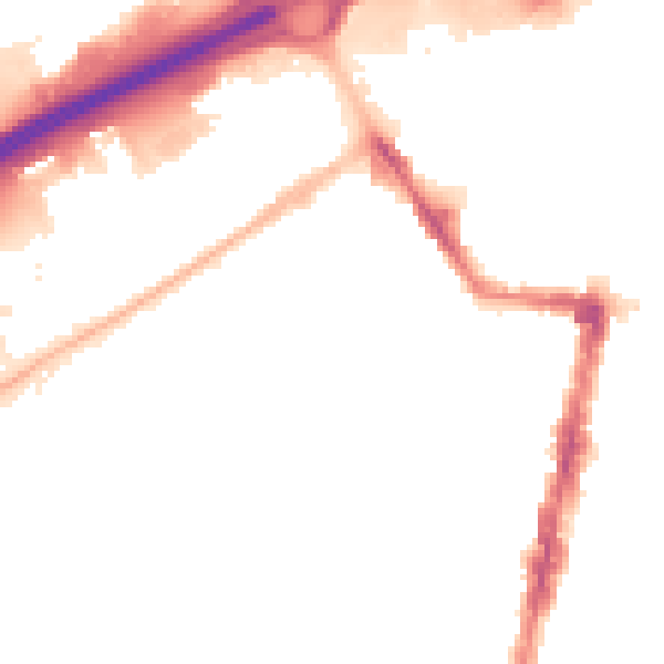 Night-time road noise heatmap for TS1 5NT
