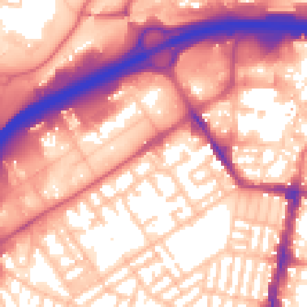 Daytime road noise heatmap for TS1 5PL